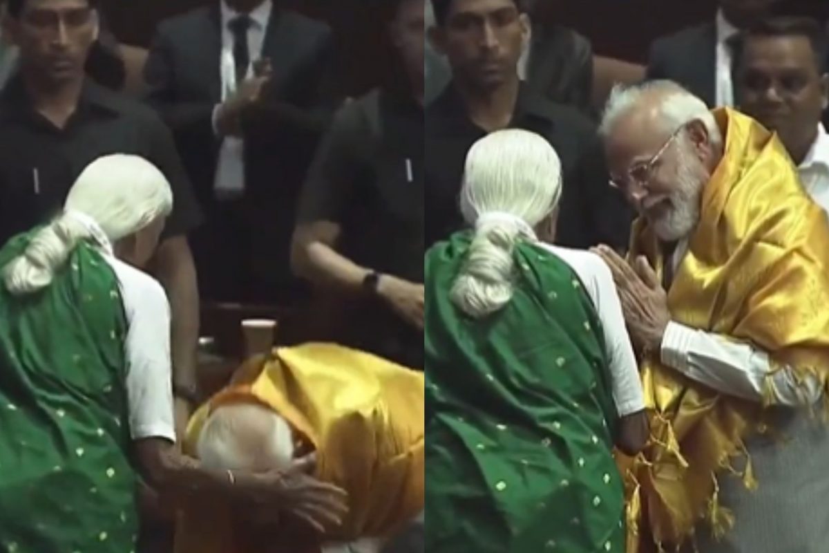கோவை மூதாட்டியிடம் ஆசி பெற்ற பிரதமர் மோடி..!