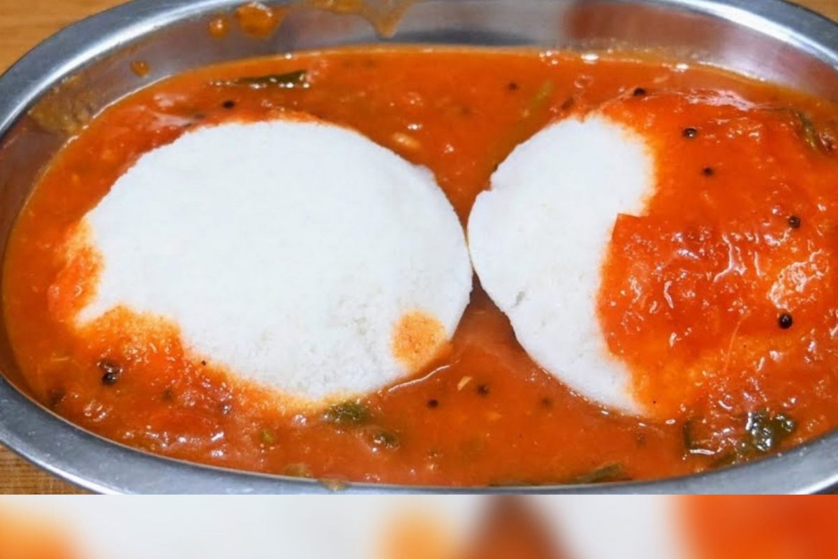 பருப்பில்லாமல் தக்காளி சாம்பார்.! இட்லி தோசைக்கு செமையா இருக்கும்.!