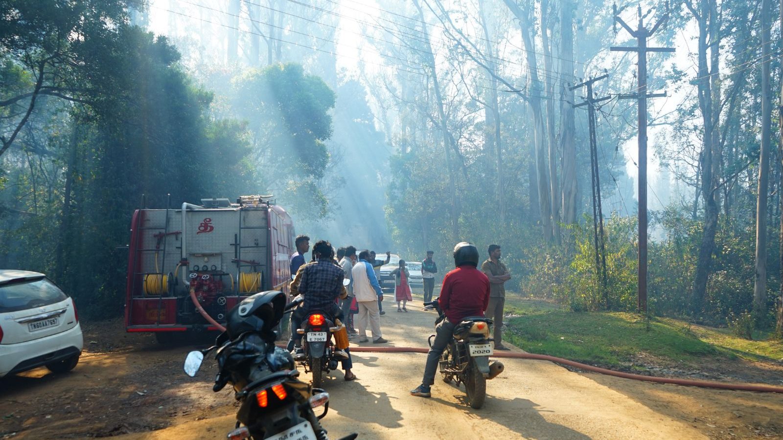 ஊட்டி தீட்டுக்கல் வனப்பகுதியில் பற்றி எரிந்த காட்டுத்தீ..
