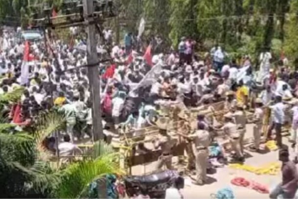கர்நாடகாவில் எடியூரப்பா வீட்டில் கல் வீசி தாக்குதல்