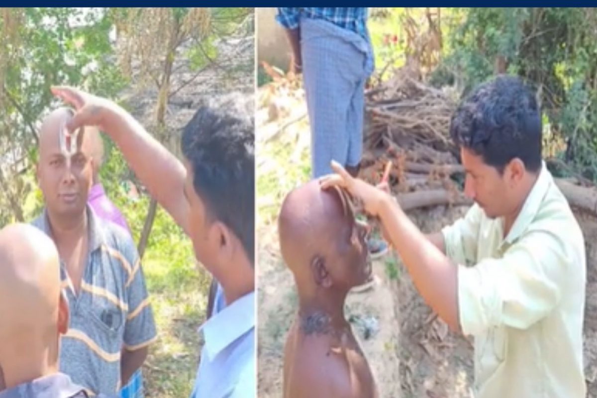 மொட்டை அடித்து போராட்டம்