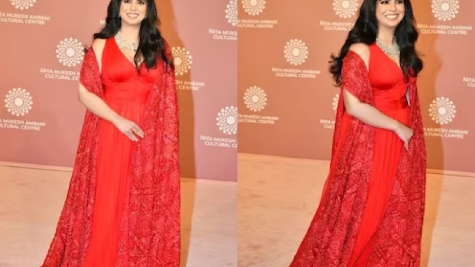 பளபளக்கும் சிவப்பு நிற கவுனில் இஷா அம்பானி.. கவரும் ஃபேஷன் ஷோ போட்டோஸ்!