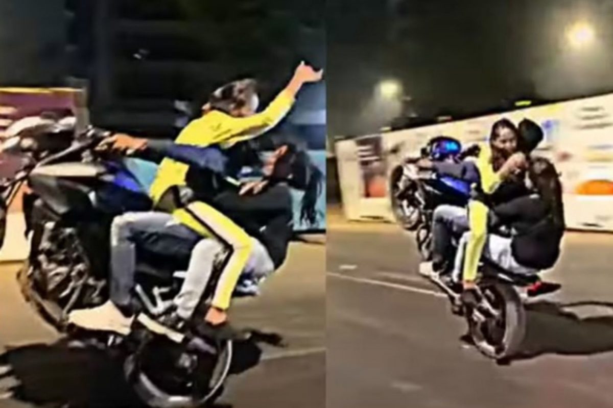 வீலிங் செய்து இன்ஸ்டாவில் பதிவிட்ட இளைஞர்