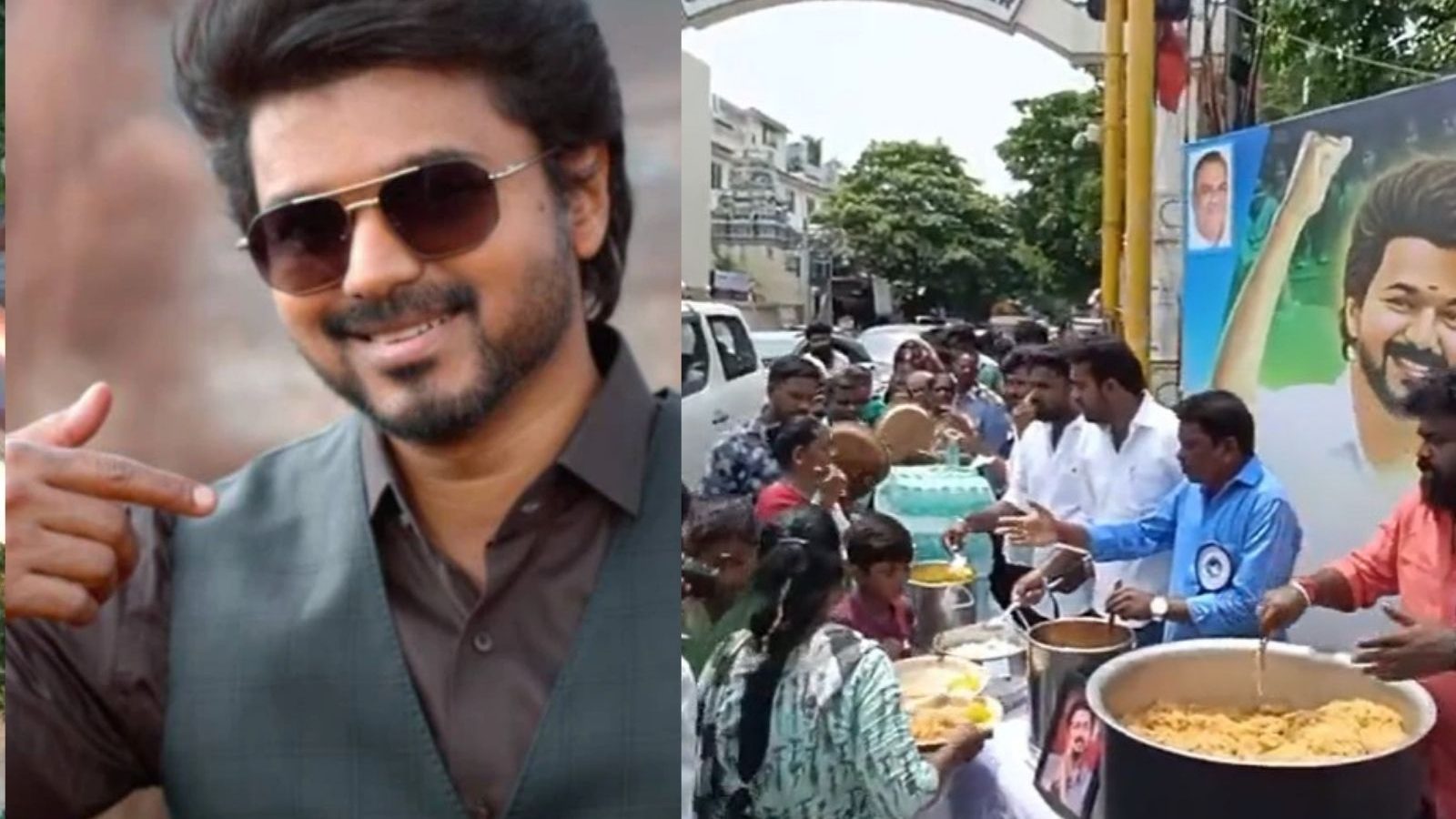 விஜய் மக்கள் இயக்கத்தின் மதிய உணவு திட்டம் - நீண்ட வரிசையில் காத்திருக்கும் மக்கள் - வைரலாகும் வீடியோ