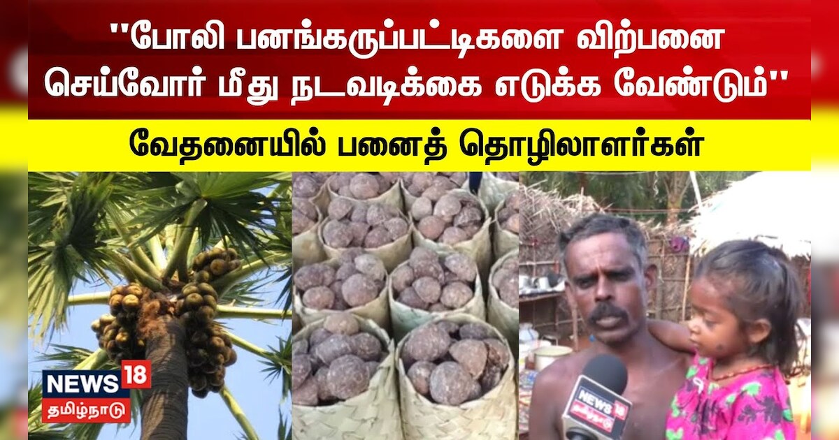 போலி பனங் கருப்பட்டிகளை விற்பனை செய்வோர் மீது நடவடிக்கை எடுக்க வேண்டும்... பனைத் தொழிலாளர்கள் கோரிக்கை