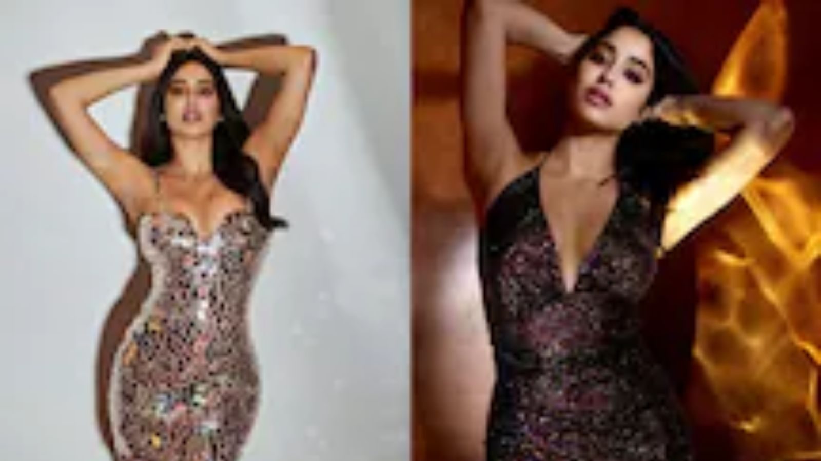 ஜொலிக்கும் உடையில் கலக்கல் புகைப்படங்களை வெளியிட்ட ஜான்வி கபூர்!