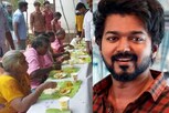 தூய்மை பணியாளர்களுக்கு விருந்து அளித்த விஜய் ரசிகர்கள்