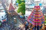 பிரமிக்க வைக்கும் காஞ்சி வரதர் தேரோட்ட ட்ரோன் காட்சி!