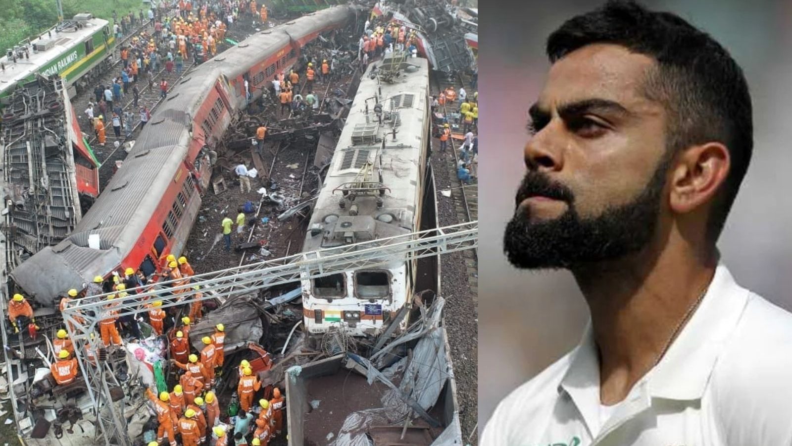 288 உயிர்களை பலி கொண்ட ரயில் விபத்து...  கிரிக்கெட் வீரர் விராட் கோலி இரங்கல்