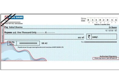 Crossing of Cheque in Tamil 