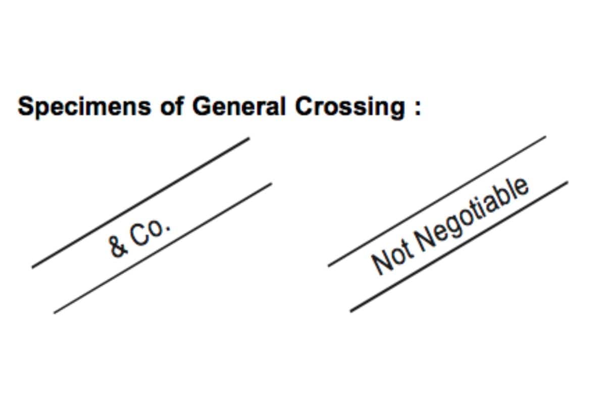 Crossing of Cheque in Tamil 