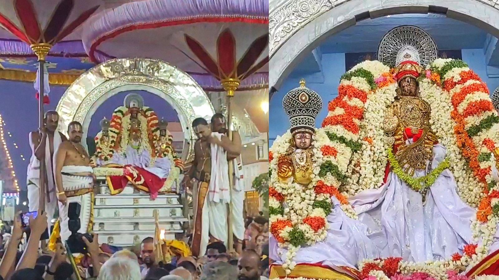 வைகாசி பிரம்மோற்சவ 4ம் நாள் மாலை உற்சவம்.. காஞ்சிபுரம் வரதராஜ பெருமாள் கோயிலில் கோலாகலம்..