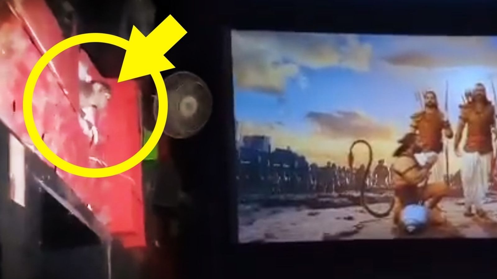 ஆதிபுருஷ் படத்தை பார்த்த குரங்கு... அனுமன் வந்ததாக பதிவிடும் ரசிகர்கள்.. இணையத்தில் வைரலாகும் வீடியோ!