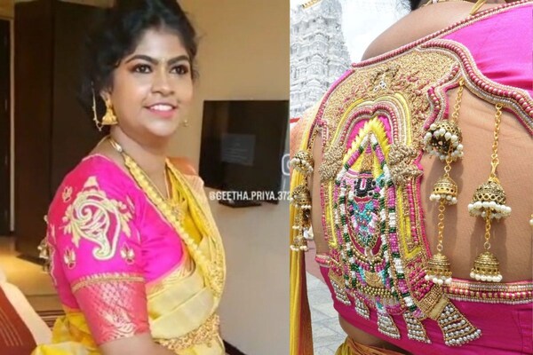 ப்ளவுஸில் ஏழுமலையான் உருவம்.. மருத்துவரின் வைரல் போட்டோஸ்!