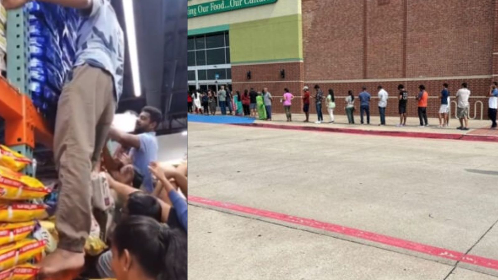 அரிசி ஏற்றுமதிக்கு அதிரடி தடை விதித்த இந்தியா... அமெரிக்காவில் அரிசி வாங்க நீண்ட வரிசையில் நின்ற இந்தியர்கள்..!