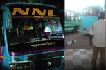 காரைக்குடி பேருந்து நிலையத்தை அலறவிட்ட தனியார் பேருந்து