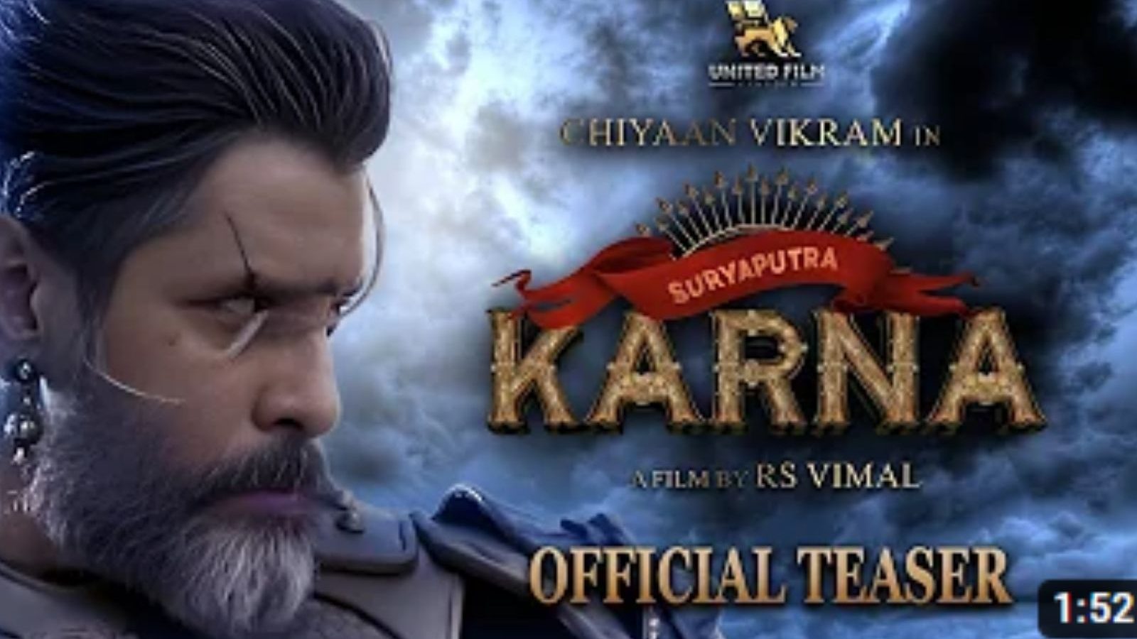 இணையத்தில் கவனம் பெறும் நடிகர் விக்ரமின் கர்ணா பட டீசர்!