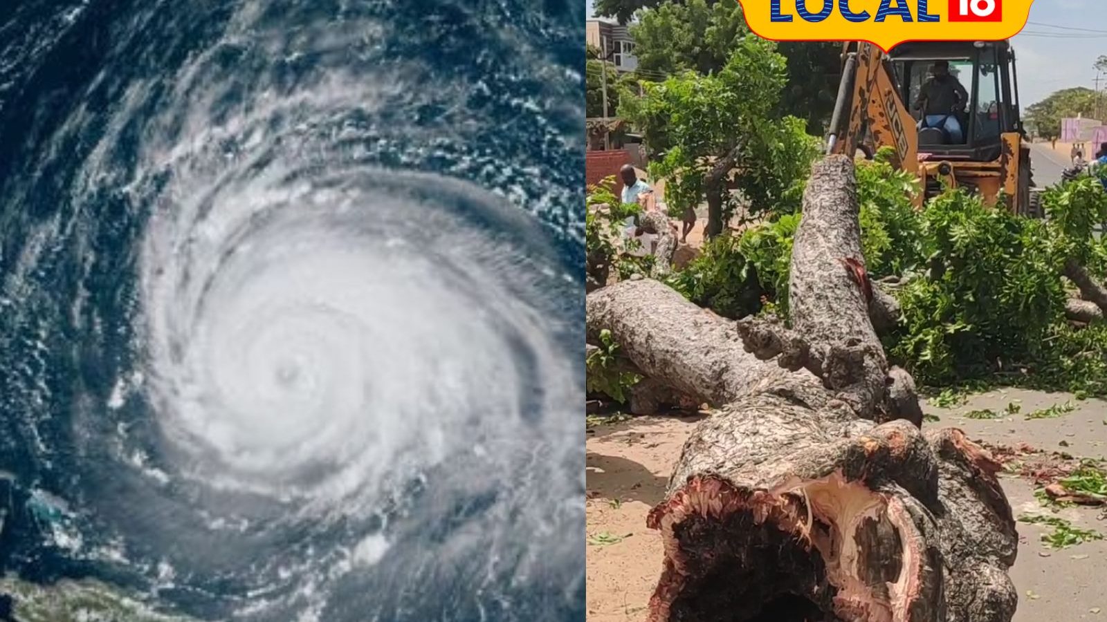 திடீரென வீசிய சூறைக்காற்று..! ராமேஸ்வரத்தில் சாலை நடுவே முறிந்து விழுந்த மரம்..!