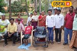 மாற்றுத்திறனாளிக்கு வீல் சேர் வழங்கிய தன்னார்வலர்..