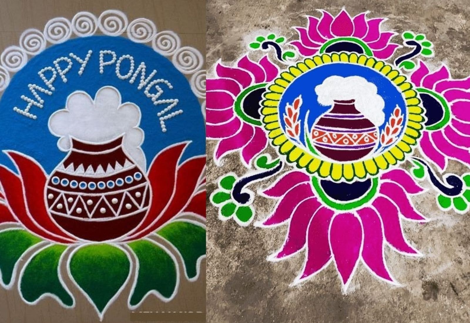 Pongal Panai Kolam New Designs 2024