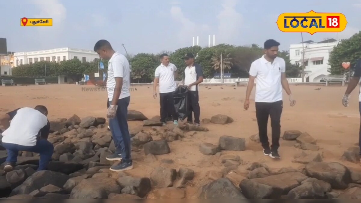 கடற்கரையை தூய்மை படுத்திய கடற்படை வீரர்கள்..எதற்கு தெரியுமா? – News18 தமிழ்