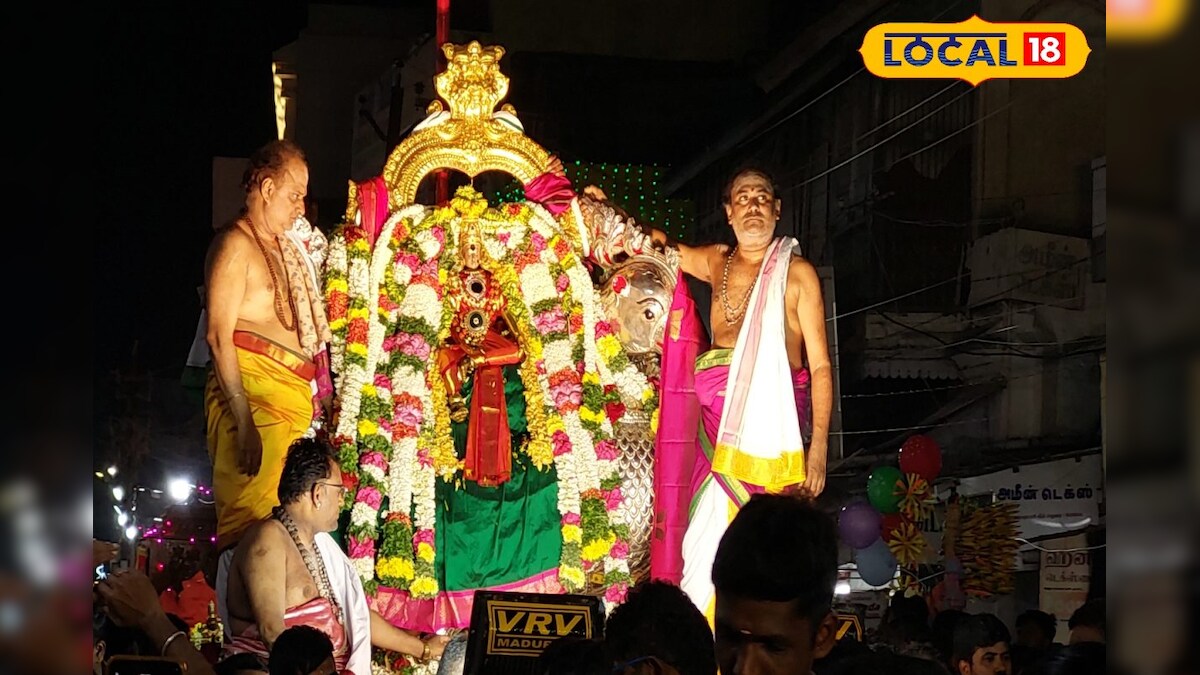 சித்திரைத் திருவிழாவின் இரண்டாவது நாள்.. அன்ன வாகனத்தில் அம்மன் வீதி உலா.. – News18 தமிழ்