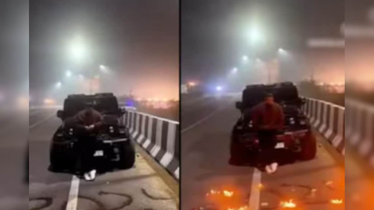 ரீல்ஸ் மோகத்தில் சாலைக்கு தீ வைத்த நபர்; வைரலாகும் வீடியோ...!