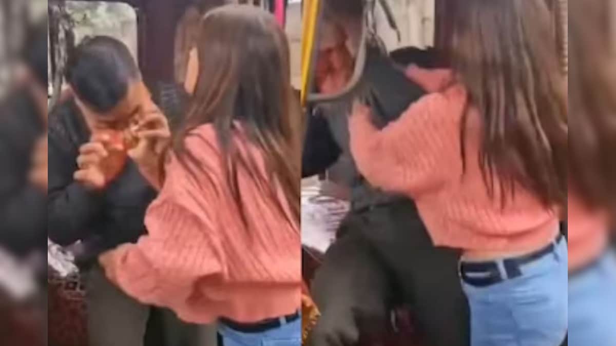 நடுரோட்டில் ஆட்டோ டிரைவரை வெளுத்துவாங்கிய இளம்பெண்.. என்ன நடந்தது..? அதிர்ச்சி வீடியோ!