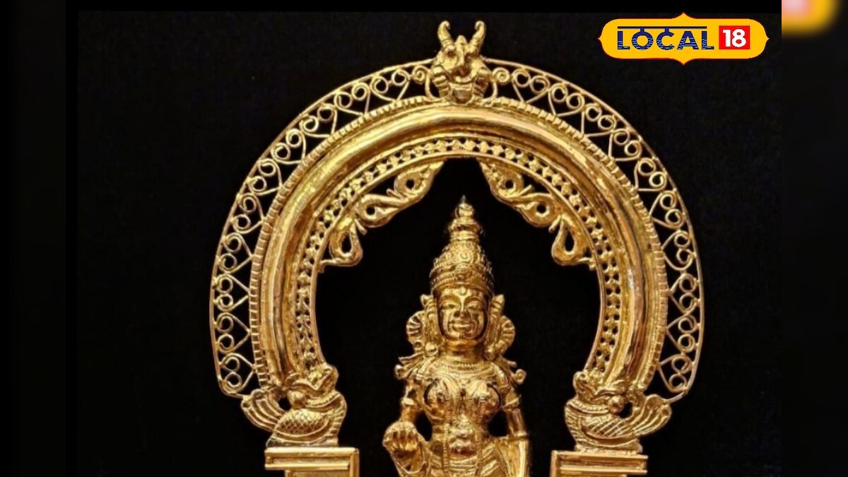 6.8 கிலோவில் கண்ணைக் கவரும் தங்க விக்ரகம்... பகவதி அம்மன் கோவிலுக்குக் கேரள பக்தர் வழங்கிய காணிக்கை...