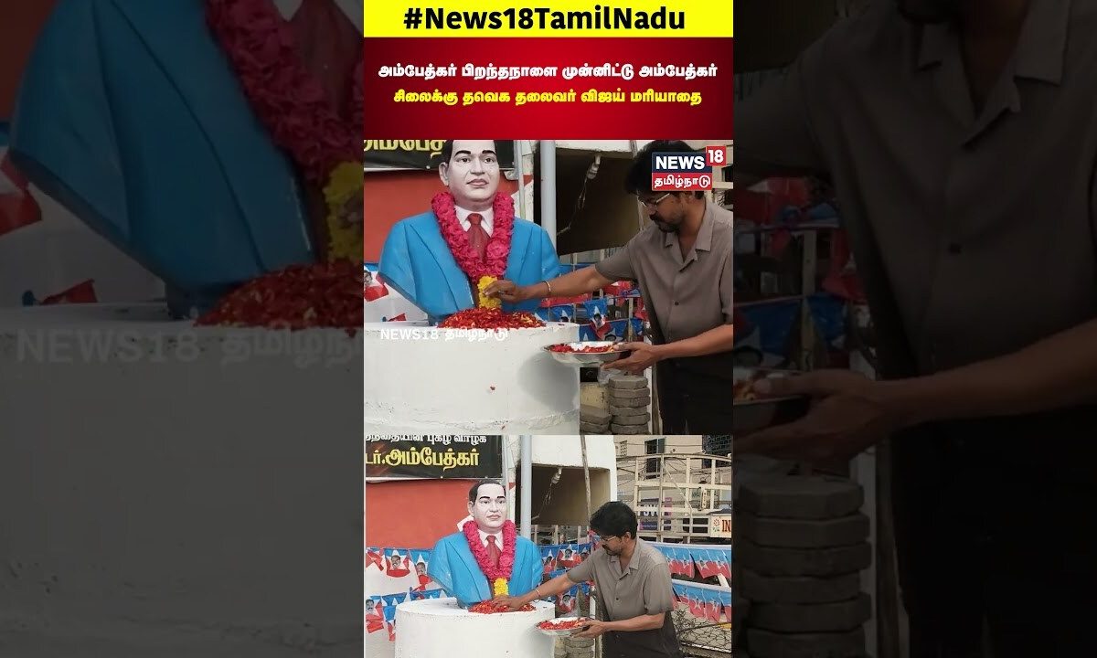 TVK Vijay | அம்பேத்கர் பிறந்தநாளை முன்னிட்டு அம்பேத்கர் சிலைக்கு தவெக தலைவர் விஜய் மரியாதை | N18S
