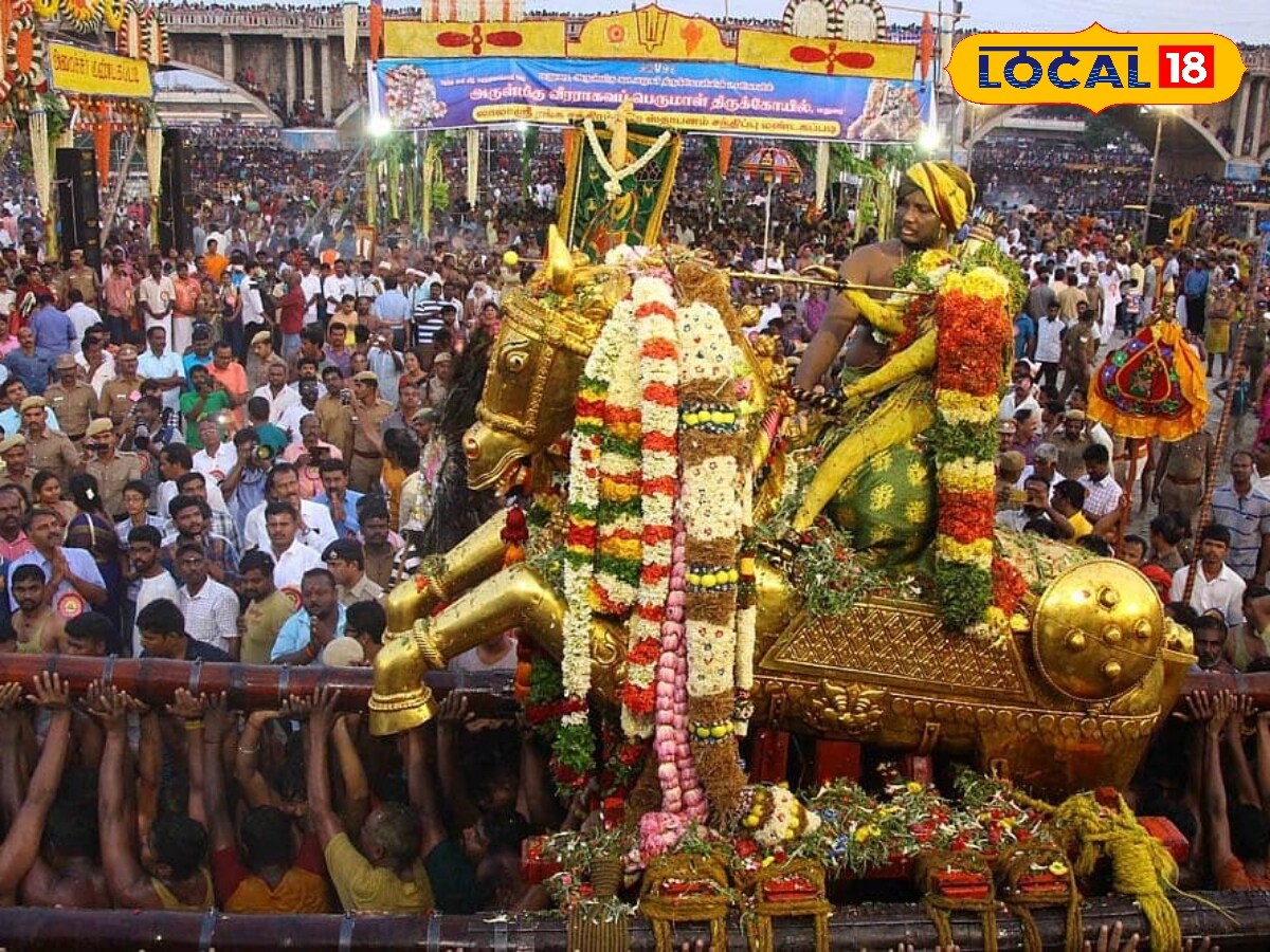 பச்சை பட்டுடுத்தி தங்க குதிரையில் வைகை ஆற்றில் இறங்கிய கள்ளழகர்...!! - News18 தமிழ்