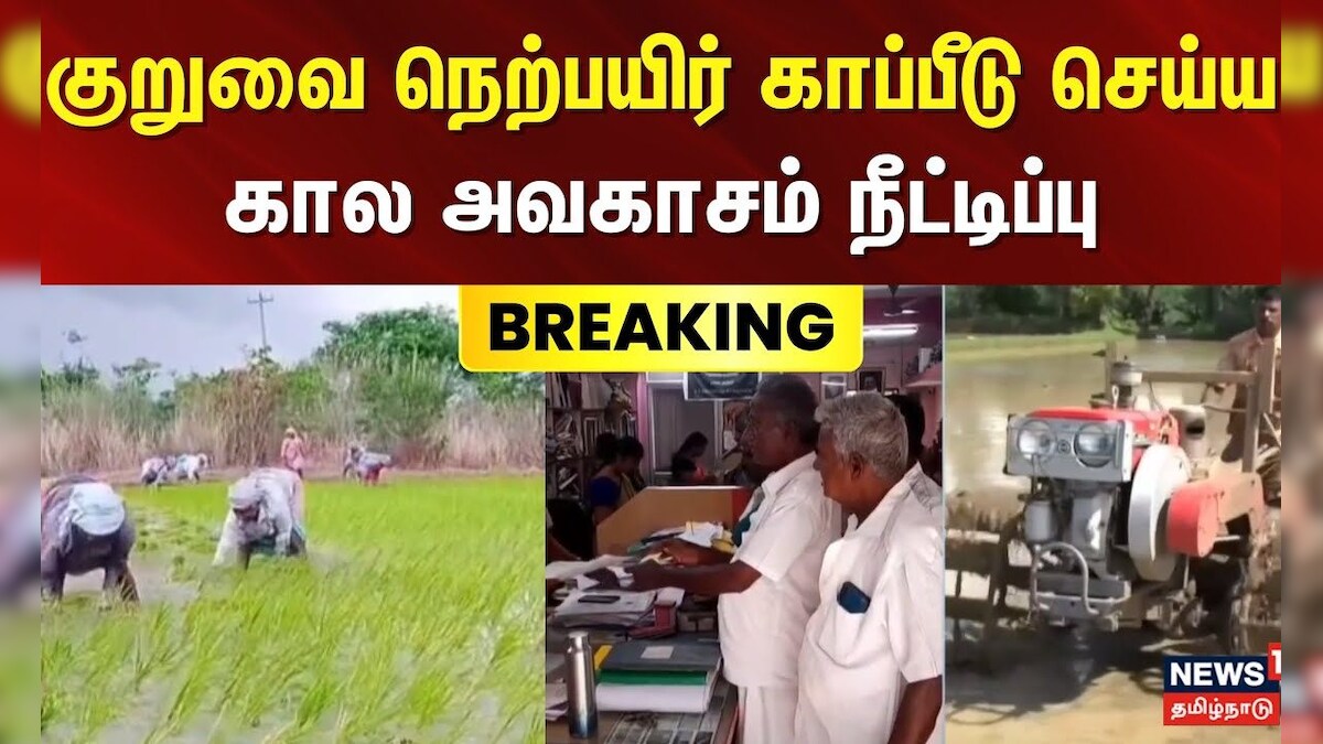 Kuruvai Cultivation | குறுவை நெற்பயிர் காப்பீடு செய்ய கால அவகாசம் நீட்டிப்பு | Breaking News | தமிழ்நாடு - News18 தமிழ்