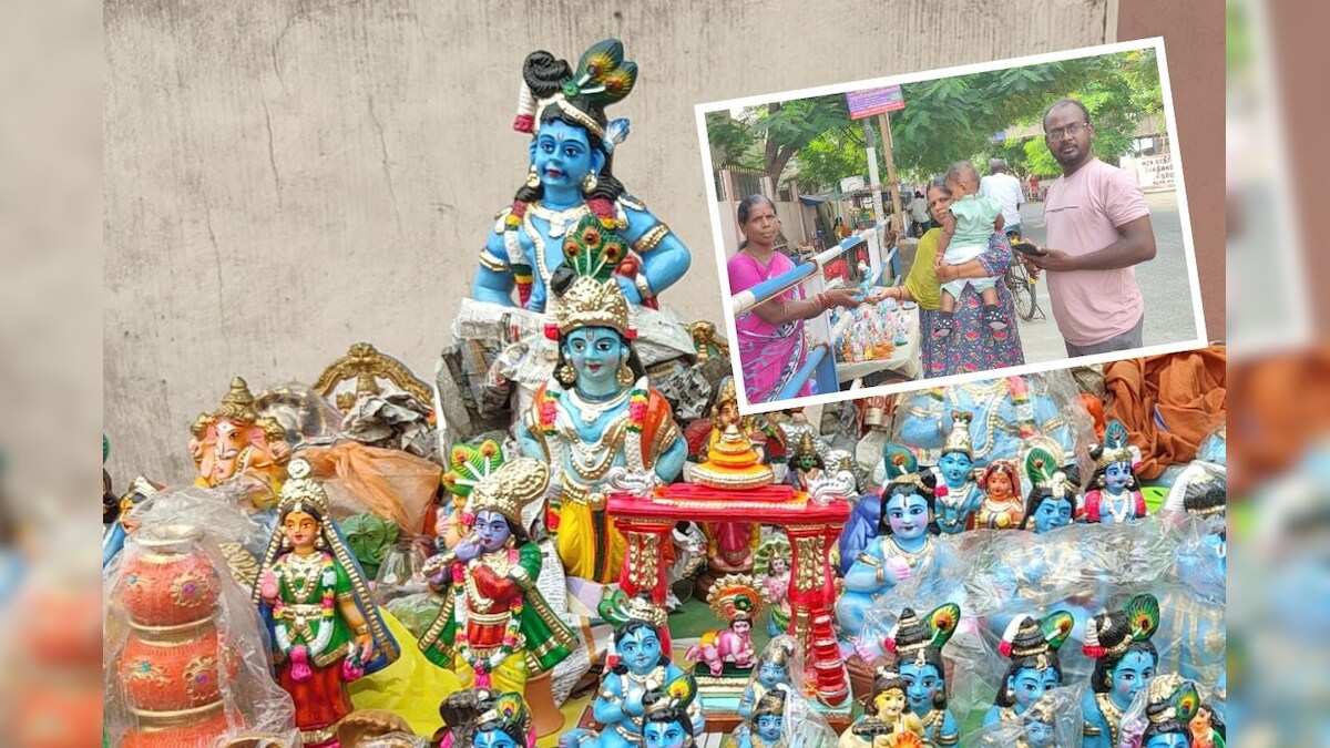 புது வடிவங்களில் ஜொலிக்கும் கிருஷ்ணர் பொம்மைகள்... களைகட்டிய கிருஷ்ண ஜெயந்தி விழா... | ஆன்மிகம் - News18 தமிழ்