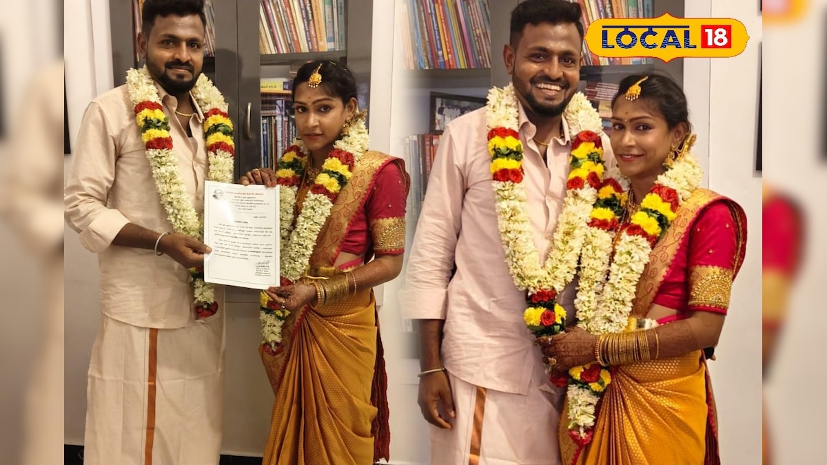 மனிதர்கள் உணர்ந்து கொள்ள வேண்டிய காதல் இது.. வாலிபரை கரம் பிடித்த திருநங்கை..! | சேலம் - News18 தமிழ்