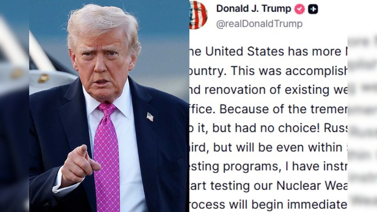 33 ஆண்டுகளுக்கு பிறகு அமெரிக்காவில் மீண்டும் அணு ஆயுத சோதனை... டிரம்ப் வெளியிட்ட பதிவு! | உலகம் - News18 தமிழ்