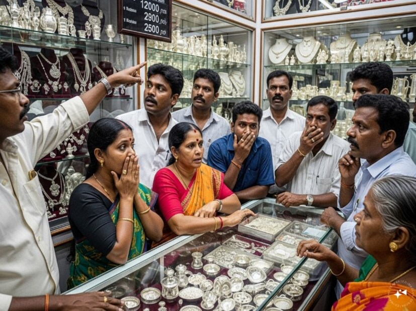  அதேநேரம், தொடர்ந்து ஏற்றம் கண்டு வரும் வெள்ளி இன்றும் கிலோவுக்கு 8 ஆயிரம் ரூபாய் உயர்ந்து அதிர்ச்சிக்குள்ளாக்கியது. கிராம் வெள்ளி 8 ரூபாய் உயர்ந்து 207 ரூபாய்க்கும், ஒரு கிலோ கட்டி வெள்ளி 2 லட்சத்து 7 ஆயிரம் ரூபாய்க்கும் விற்பனை செய்யப்பட்டு வருகிறது. சர்வதேச சந்தையில் வெள்ளிக்கு நிலவும் கடும் கிராக்கியே இந்த விலையேற்றத்திற்கு காரணம் எனக் கூறப்படுகிறது.