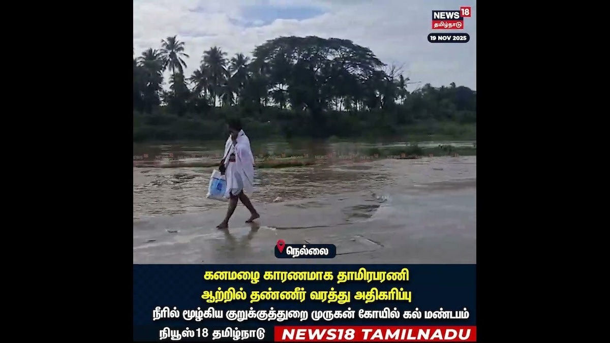 Thamirabarani River | கனமழை காரணமாக தாமிரபரணி ஆற்றில் தண்ணீர் வரத்து அதிகரிப்பு | Nellai | N18S | தமிழ்நாடு - News18 தமிழ்