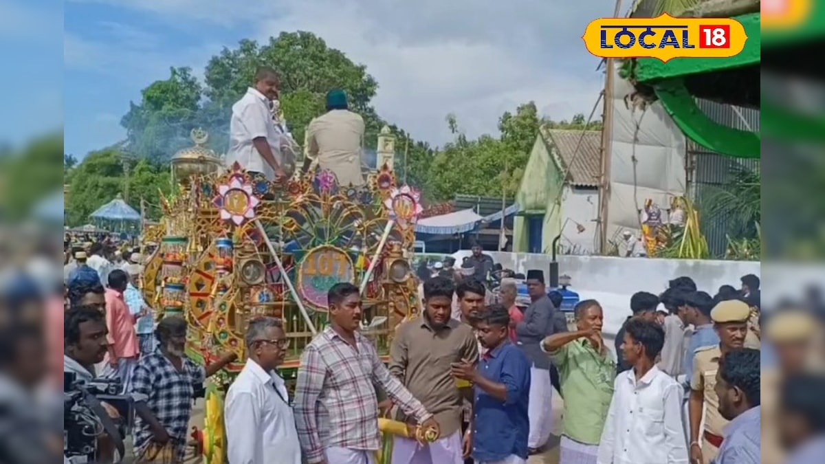 நாகூர் தர்கா 469வது ஆண்டு கந்தூரி விழா... 5 அலங்கரிக்கப்பட்ட ரதங்களில் கொடி ஊர்வலம்... | நாகப்பட்டினம் - News18 தமிழ்