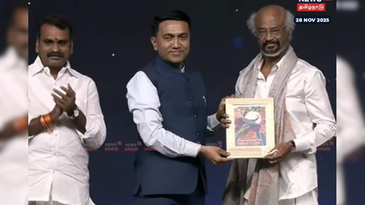 “100 ஜென்மங்கள் எடுத்தாலும் நடிகராக பிறக்க ஆசைப்படுகிறேன்” - கோவா விருது விழாவில் ரஜினிகாந்த் | பொழுதுபோக்கு - News18 தமிழ்