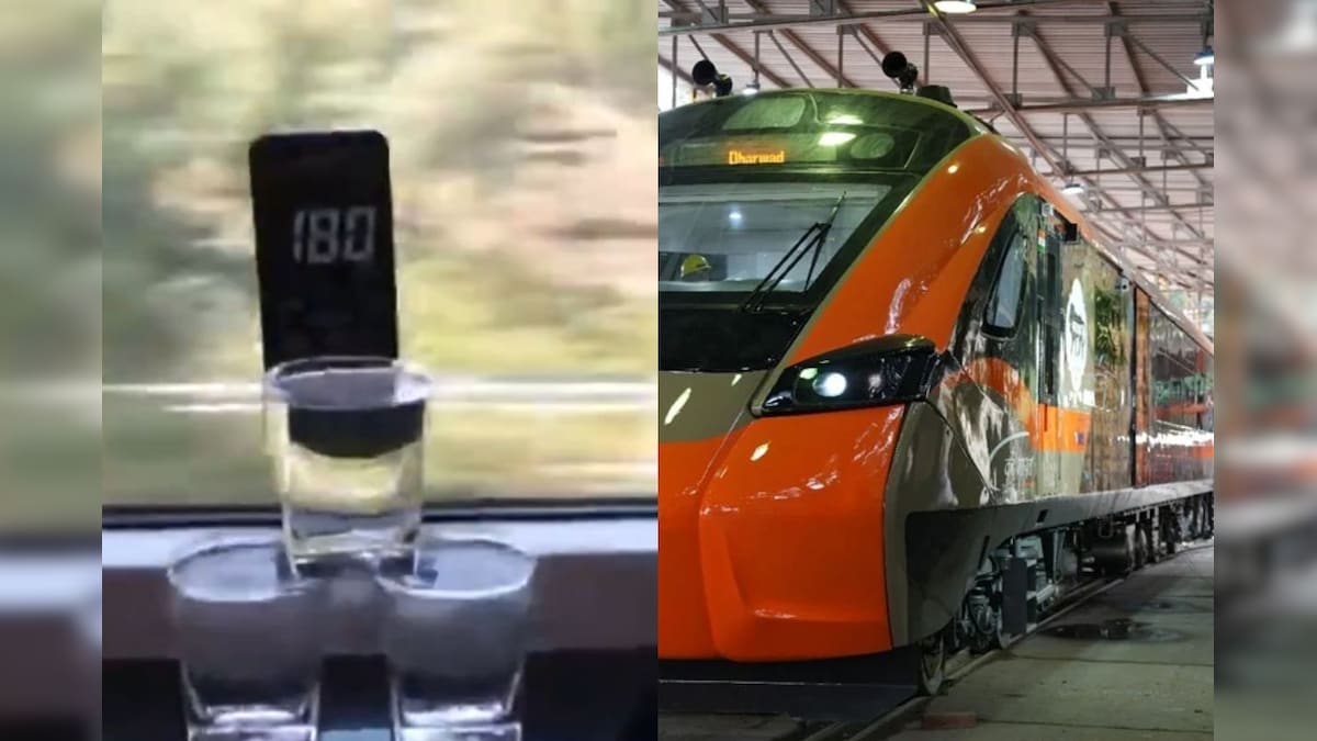 180 கி.மீ வேகத்தில் வந்தே பாரத் ரயில் நடத்தப்பட்ட 'Water Test' புருவங்களை உயர்த்த வைத்த வீடியோ | ட்ரெண்டிங் - News18 தமிழ்