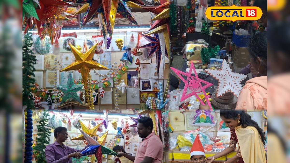 Christmas 2025 : கிறிஸ்துமஸ் பண்டிகையை முன்னிட்டு அலங்கார பொருட்கள் விற்பனை படுஜோர்...! | சேலம் - News18 தமிழ்