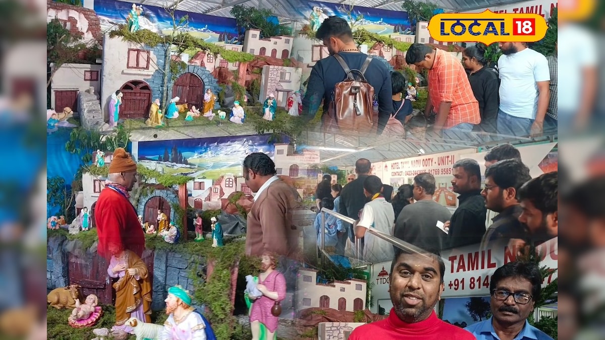 கிறிஸ்துமஸ் பண்டிகை கொண்டாட்டம்... ஊட்டி படகு இல்லத்தில் பயணிகளை கவரும் குடில்... | நீலகிரி - News18 தமிழ்