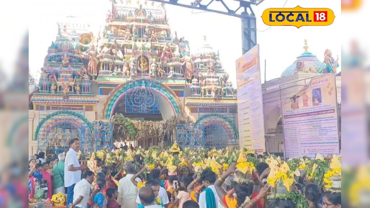 புன்னை நல்லூர் மாரியம்மன் கோவிலில் லட்ச தீப பெருவிழா!! பால்குடம் எடுத்த பக்தர்கள் | தஞ்சாவூர் - News18 தமிழ்