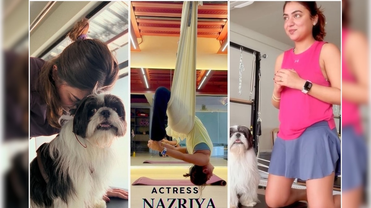 Nazriya | பட்டாம்பூச்சி தலைகீழாக தொங்குவது போல உடற்பயிற்சி... வொர்க்-அவுட்டில் அசத்தும் நஸ்ரியா! | லைஃப்ஸ்டைல் - News18 தமிழ்