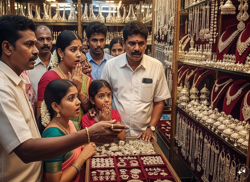  ஏற்கனவே தங்கம் என்பதே சாமானிய மக்களுக்கு எட்டாக்கனியாக இருக்கும் நிலையில், தற்போது வெள்ளியும் அதில் சேர்ந்துள்ளது. இன்றைய நிலவரப்படி ஒரு கிராம் வெள்ளி ரூ.222க்கும், ஒரு கிலோ வெள்ளி ரூ.2,22,000க்கும் விற்பனை செய்யப்படுகிறது.