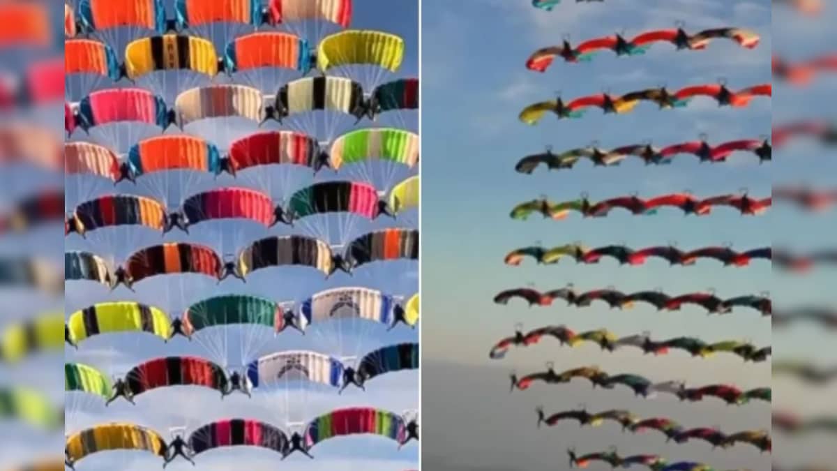 வானில் வரலாறு படைத்த ஸ்கைடைவர்கள்...! உலக சாதனை படைத்த மெய்சிலிர்க்க வைக்கும் காட்சி... வைரல் வீடியோ... | ட்ரெண்டிங் - News18 தமிழ்