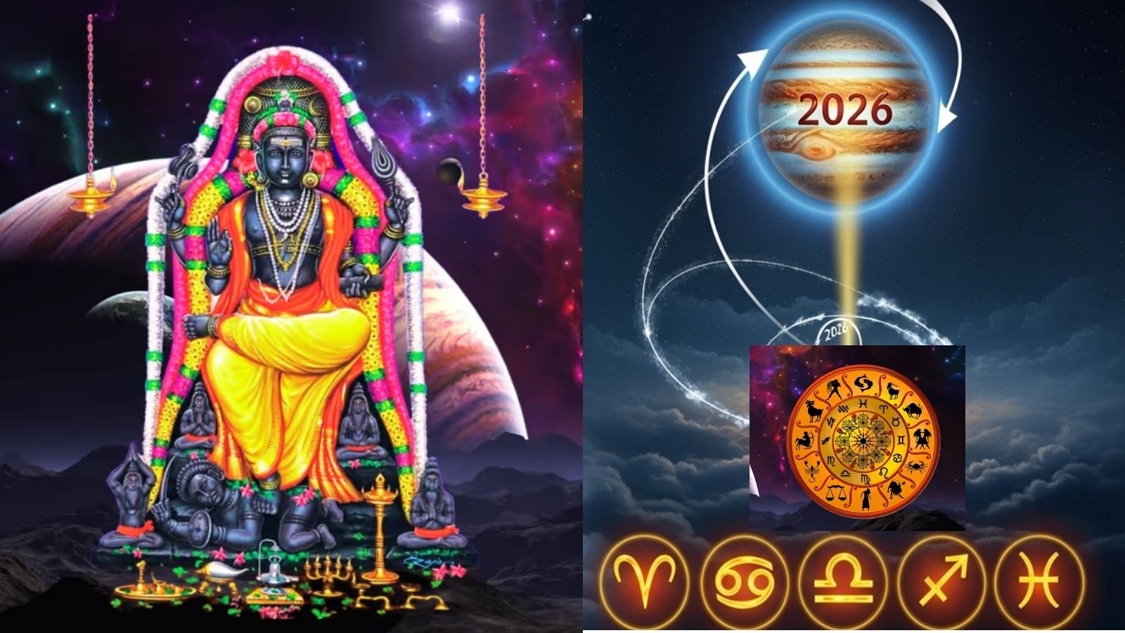 Guru Peyarchi 2026 | 2026-ல் வக்ர நிவர்த்தி அடையும் குரு பகவான்.. 5 ராசிகளுக்கு ஜாக்பாட்.. எதிர்பாராத பணவரவு..! | ஆன்மீகம் போட்டோகேலரி - News18 தமிழ்