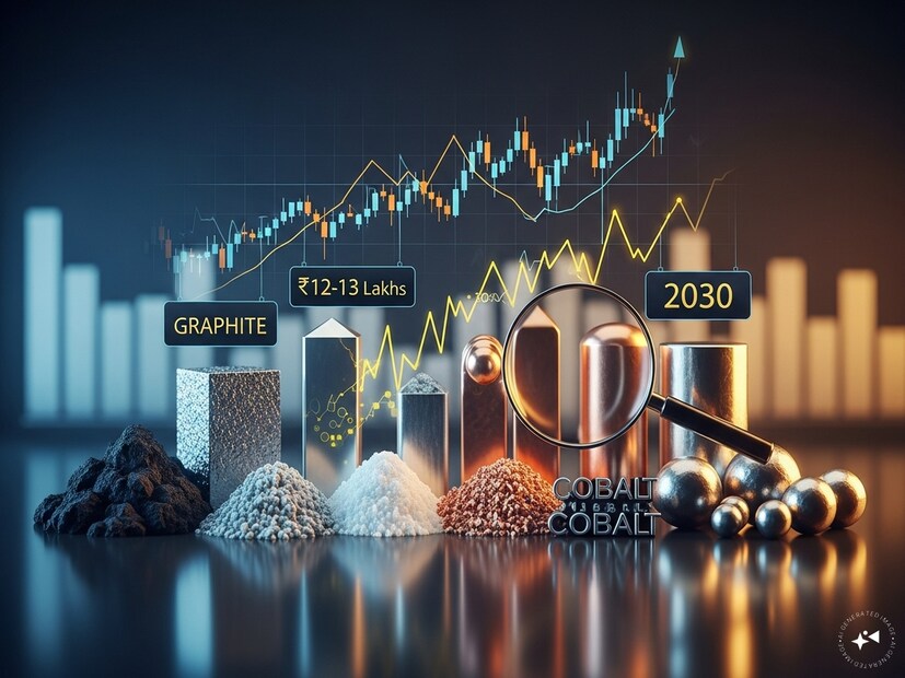 ஒட்டுமொத்தமாக, தங்கம் மற்றும் வெள்ளியைப் போலல்லாமல், அடுத்த நான்கு ஆண்டுகளில் அதிக தேவை உள்ள உலோகங்களாக இவை மாறலாம் என்று மதிப்பிடப்படுகிறது. எனவே, அவற்றின் விலைகள் கணிசமாக அதிகரிக்கக்கூடும். பங்குச் சந்தைகளில் இவற்றுடன் தொடர்புடைய ETFகள் மற்றும் பங்குகள் உள்ளன. முதலீடு செய்ய விரும்புவோர் இவற்றைக் கவனத்தில் கொள்ளலாம். உலகளாவிய நிபுணர்கள் மற்றும் அறிக்கைகளின் மதிப்பீடுகளின்படி, இந்த உலோகங்களில் முதலீடு செய்வது அதிக லாபத்தைத் தரும். உதாரணமாக, ஒவ்வொரு உலோகத்திலும் ரூ.1 லட்சம் வீதம் ரூ.5 லட்சம் முதலீடு செய்தால், 2030ஆம் ஆண்டுக்குள், கிராஃபைட் ரூ.3.5 லட்சம், லித்தியம் ரூ.3 லட்சம், தாமிரம் ரூ.2 லட்சம், கோபால்ட் ரூ.2 லட்சம், நிக்கல் ரூ.1.7 லட்சம் மதிப்புடையதாக இருக்கும். மொத்தப் பணம் ரூ.12 முதல் ரூ.13 லட்சம் வரை இருக்கலாம். ஒட்டுமொத்தமாக, தங்கம் மற்றும் வெள்ளியைப் போலல்லாமல், அடுத்த நான்கு ஆண்டுகளில் அதிக தேவை உள்ள உலோகங்களாக இவை மாறலாம் என்று மதிப்பிடப்படுகிறது. எனவே, அவற்றின் விலைகள் கணிசமாக அதிகரிக்கக்கூடும். பங்குச் சந்தைகளில் இவற்றுடன் தொடர்புடைய ETFகள் மற்றும் பங்குகள் உள்ளன. முதலீடு செய்ய விரும்புவோர் இவற்றைக் கவனத்தில் கொள்ளலாம். உலகளாவிய நிபுணர்கள் மற்றும் அறிக்கைகளின் மதிப்பீடுகளின்படி, இந்த உலோகங்களில் முதலீடு செய்வது அதிக லாபத்தைத் தரும். உதாரணமாக, ஒவ்வொரு உலோகத்திலும் ரூ.1 லட்சம் வீதம் ரூ.5 லட்சம் முதலீடு செய்தால், 2030ஆம் ஆண்டுக்குள், கிராஃபைட் ரூ.3.5 லட்சம், லித்தியம் ரூ.3 லட்சம், தாமிரம் ரூ.2 லட்சம், கோபால்ட் ரூ.2 லட்சம், நிக்கல் ரூ.1.7 லட்சம் மதிப்புடையதாக இருக்கும். மொத்தப் பணம் ரூ.12 முதல் ரூ.13 லட்சம் வரை இருக்கலாம்.