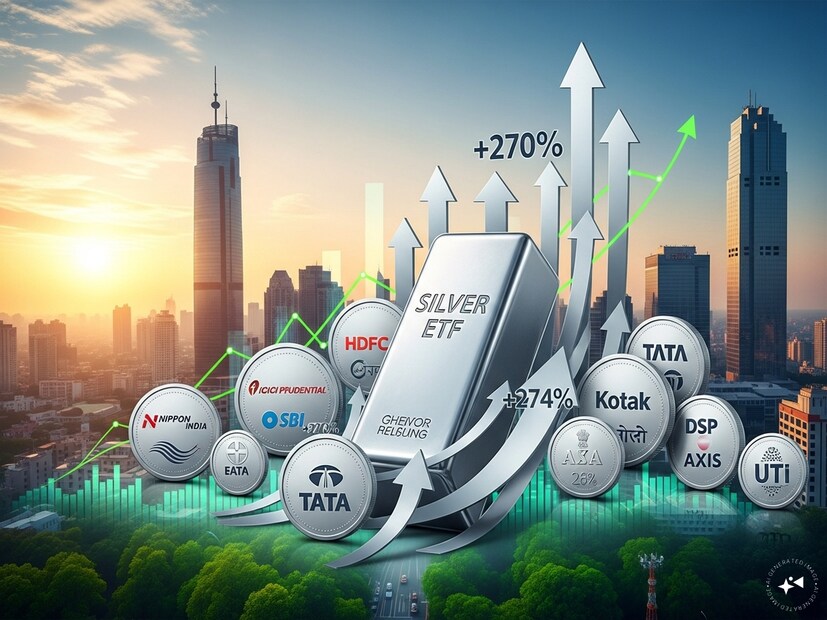 பங்குச் சந்தையில் பங்குகளை வாங்குவது போலவே, முதலீட்டாளர்கள் வெள்ளி ETFகளையும் வாங்குகின்றனர். சமீபத்திய தரவுகளின்படி, சுமார் ரூ.28,944 கோடி சொத்துக்களைக் கொண்ட முன்னணி 'நிப்பான் இந்தியா சில்வர் ETF' கடந்த ஆண்டில் மொத்தம் 272 சதவீத வருமானத்தை அளித்துள்ளது. ரூ.14,828 கோடி AUM கொண்ட 'ICICI புருடென்ஷியல் சில்வர் ETF' எந்த சரிவும் இல்லாமல் 274 சதவீத லாபத்தை அளித்துள்ளது. இவற்றுடன் போட்டியிடும் வகையில், 'HDFC', 'SBI', 'Kotak' சில்வர் ETF நிதிகள் அனைத்தும் 270 சதவீத லாபத்தை ஈட்டியுள்ளன. 'டாடா சில்வர் ETF' மிகப்பெரிய சதவீத லாபத்தைக் காட்டியுள்ளது மற்றும் வெள்ளியின் வலிமைக்கு சான்றாகும். இவை தவிர, DSP, Axis மற்றும் UTI போன்ற சிறிய நிதிகளும் சிறந்த செயல்திறனுடன் முதலீட்டாளர்களைக் கவர்ந்துள்ளன.