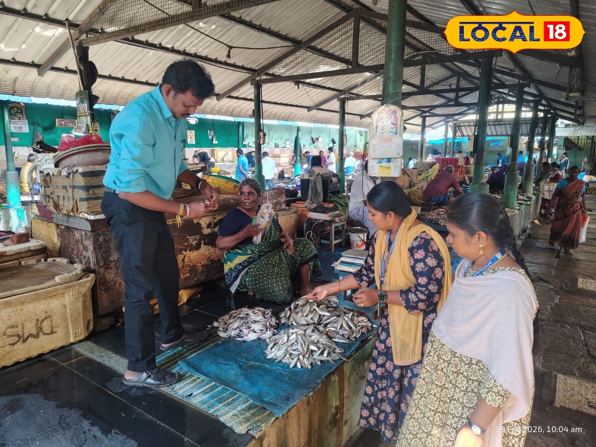 பஜார் மீன் மார்க்கெட்டில் உணவு பாதுகாப்புத்துறை ஆய்வு.. சிக்கியது கெட்டுப்போன மீன்கள்..! | Ramanathapuram Photogallery (ராமநாதபுரம் போட்டோகேலரி) - News18 தமிழ்